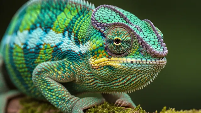 Chameleon Macro Portrait 4K 4K AI Wallpaper