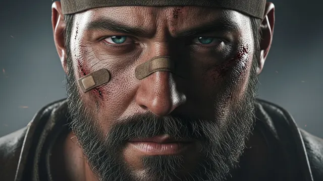 Battle-Scarred Veteran 4K 4K AI Wallpaper