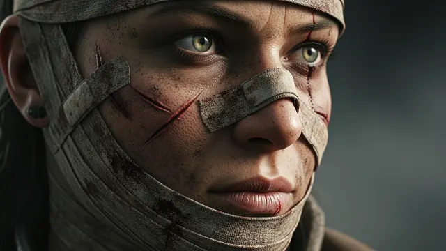 Nordic Warrior Face 4K 4K AI Wallpaper