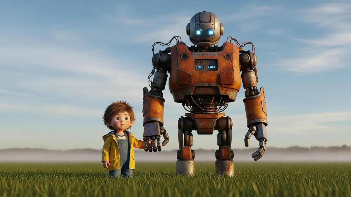 Iron Giant and Child 4K 4K Wallpaper