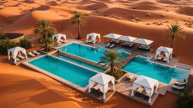 Desert Oasis Resort 4K 4K AI Wallpaper
