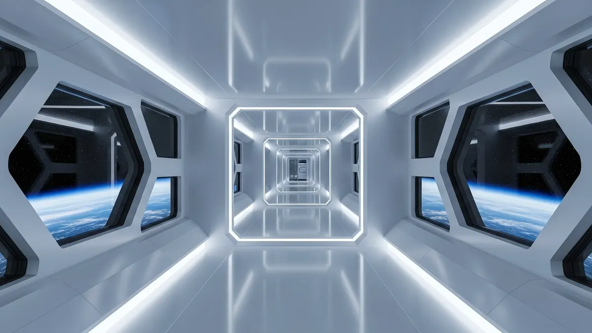 Futuristic Corridor 4K 4K Wallpaper