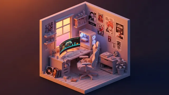 Isometric Mini Room Design 4K 4K AI Wallpaper