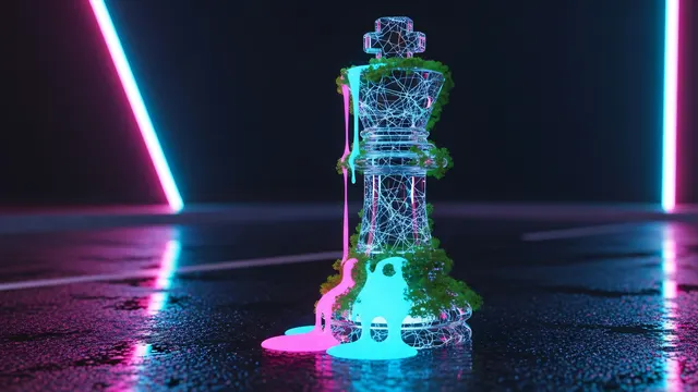 Neon Light Sculpture 4K 4K AI Wallpaper