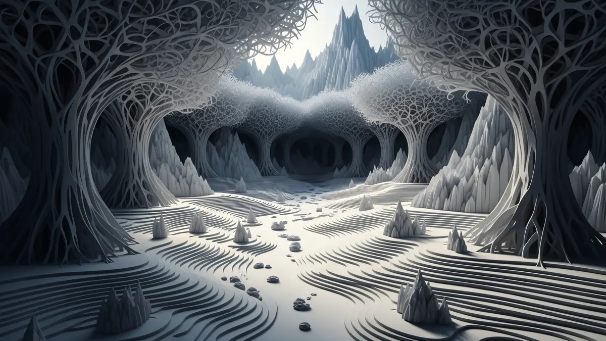 Futuristic Cave Tunnel 4K 4K Wallpaper