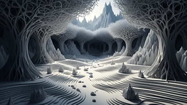 Futuristic Cave Tunnel 4K 4K AI Wallpaper