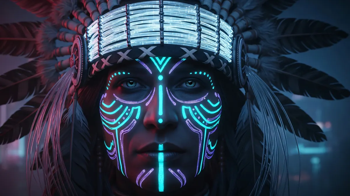 Native Warrior Portrait 4K 4K Wallpaper