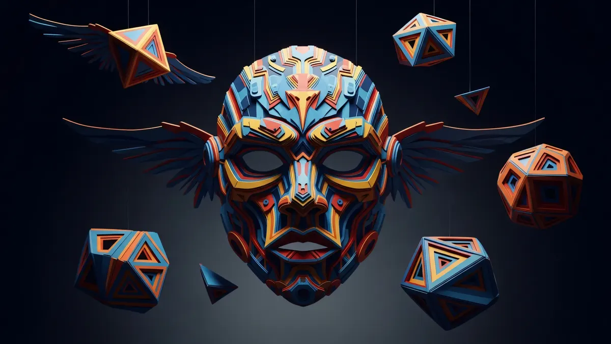 Golden Mechanical Mask 4K 4K Wallpaper