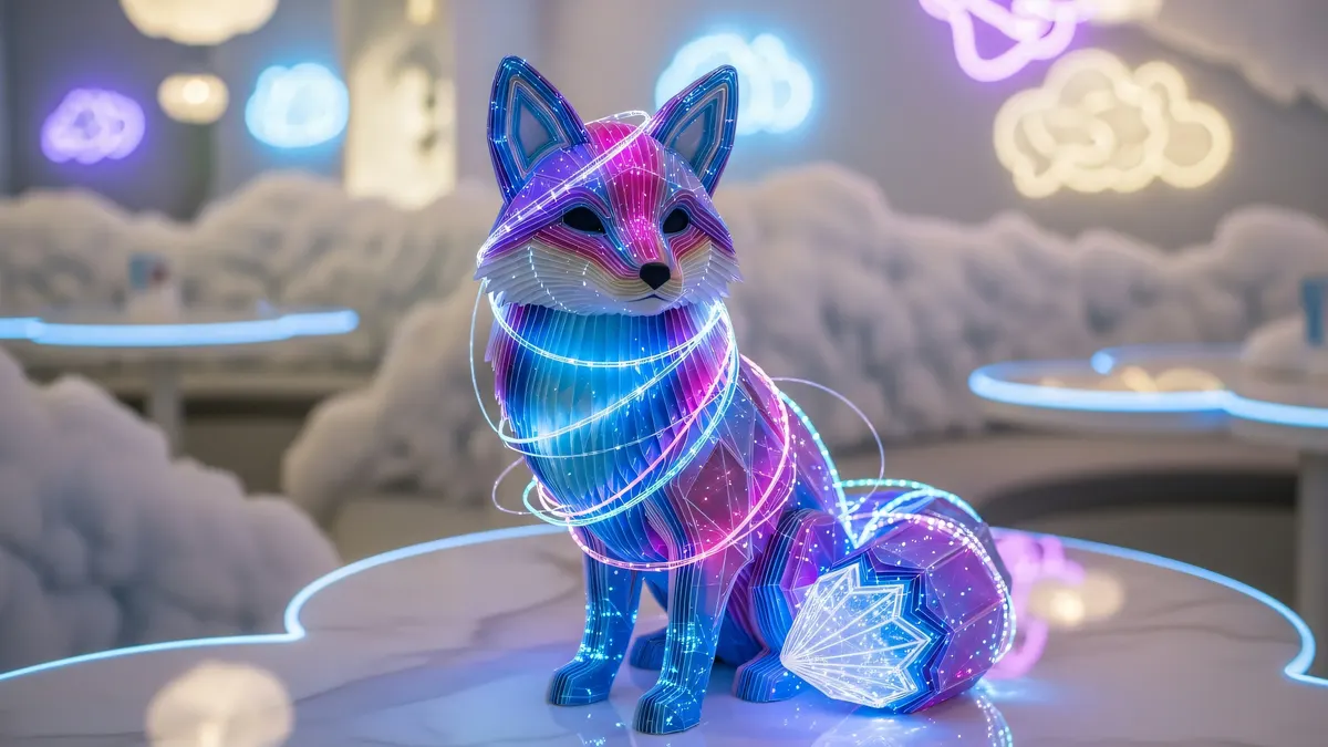 Neon Light Dog Figure 4K 4K Wallpaper