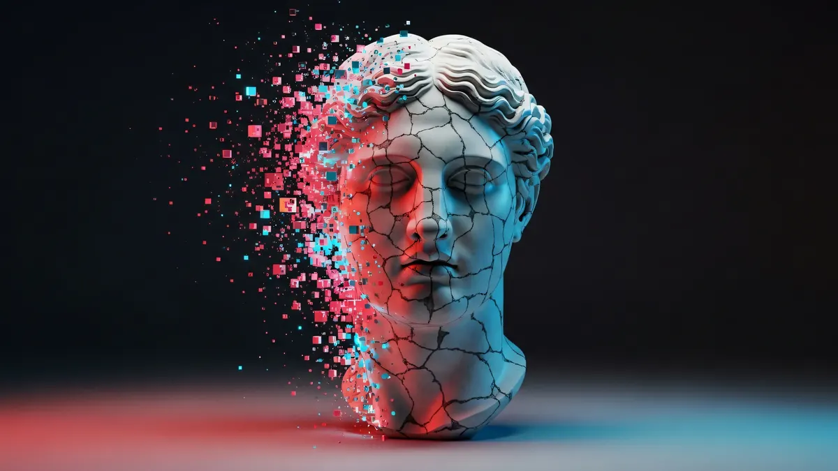 Shattering Ancient Statue 4K 4K Wallpaper