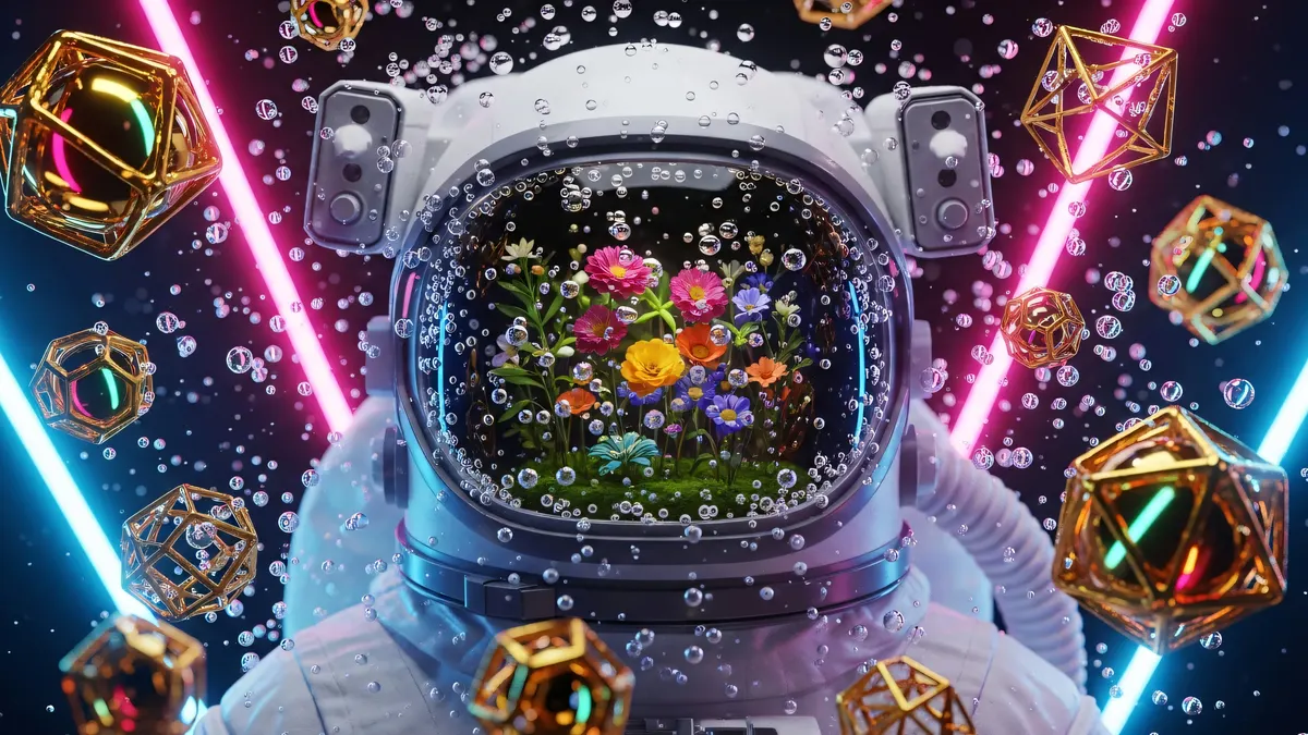 Astronaut with Colorful Helmet 4K 4K Wallpaper