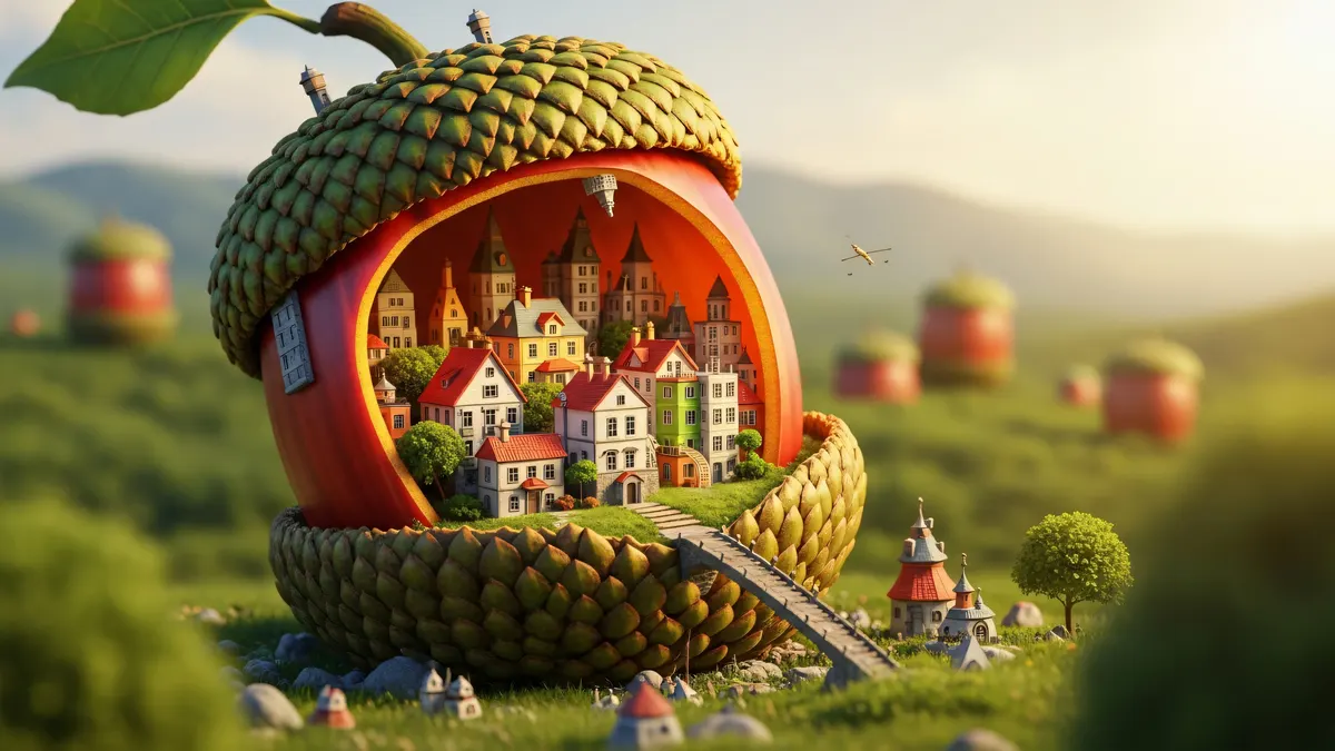 Fruit House Village 4K 4K Wallpaper