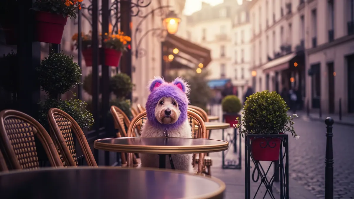 Dog in City at Night 4K 4K Wallpaper