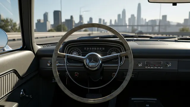 Classic Car Cockpit 4K 4K AI Wallpaper