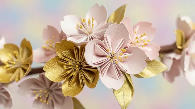 Elegant Paper Craft Flowers in Pastel Tones 4K 4K AI Wallpaper