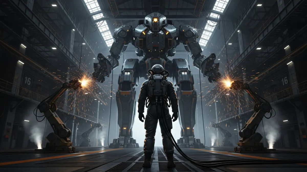 Mech Hangar 4k 4K Wallpaper