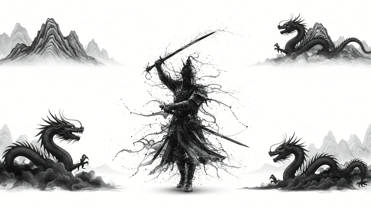 Ink Wash Swordsman 4k 4K Wallpaper