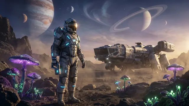 Alien Frontier Explorer 4K 4K AI Wallpaper
