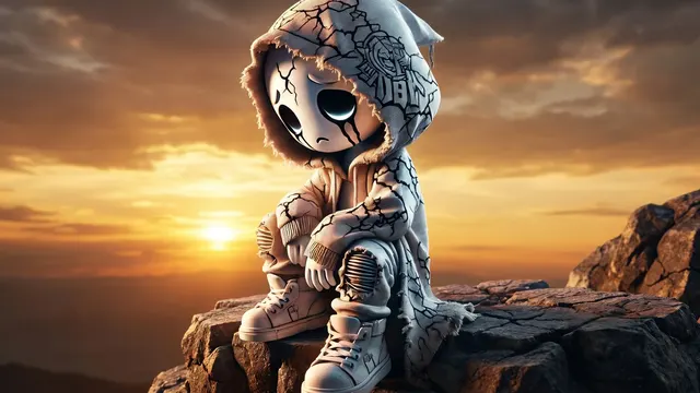 Lonely Astronaut Sunset 4K 4K AI Wallpaper