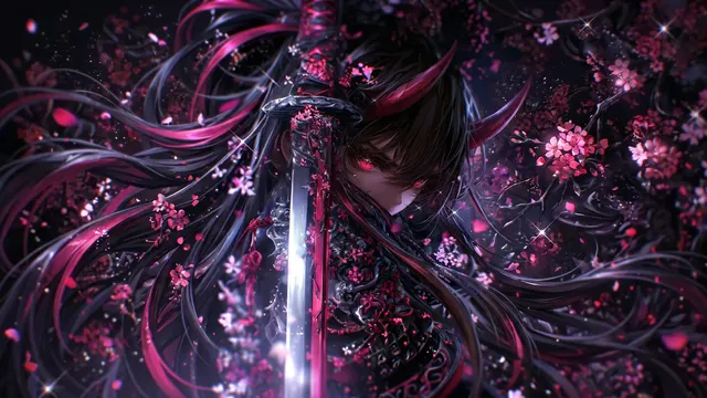 Cosmic Blade Bloom 4K 4K AI Wallpaper