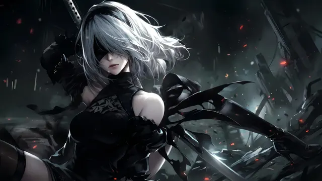 Dark Winged Girl 4K 4K AI Wallpaper