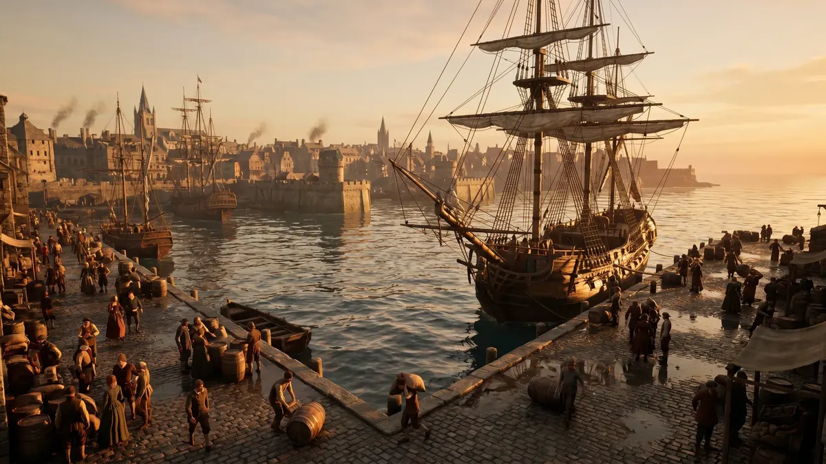 Ancient Harbor Fleet 4K 4K Wallpaper