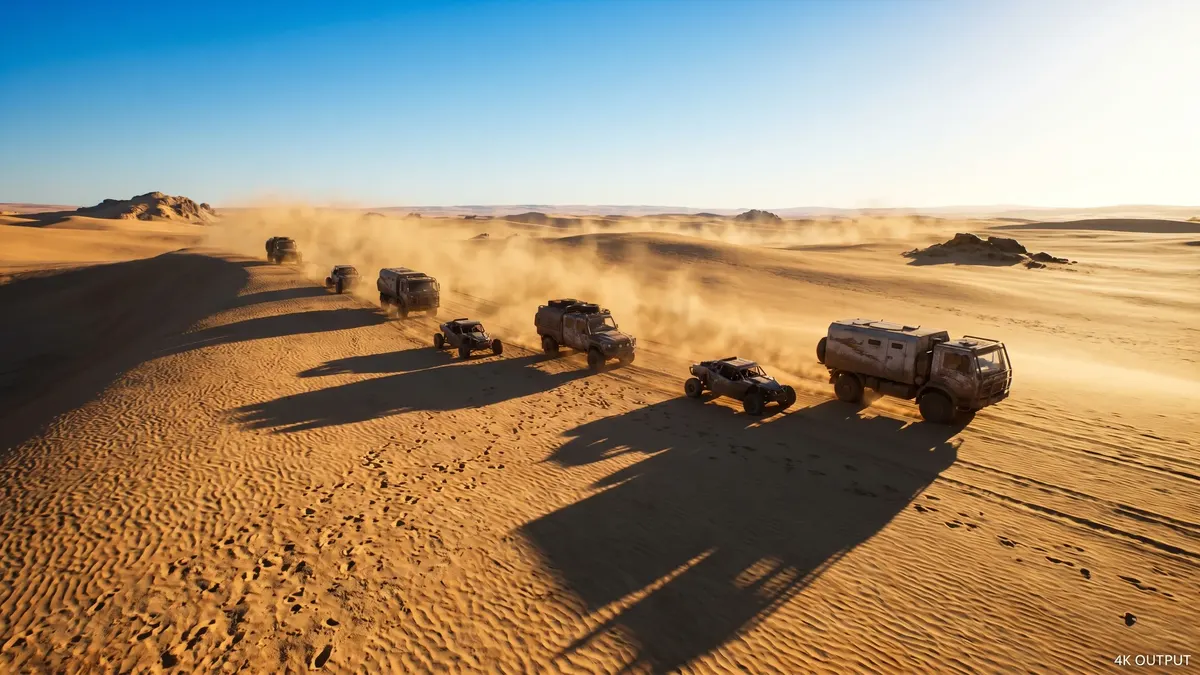 Desert Caravan Journey 4K 4K Wallpaper