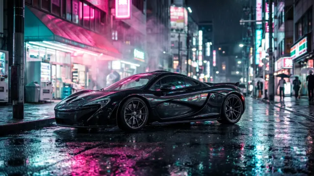 Black Street Hypercar 4K 4K AI Wallpaper