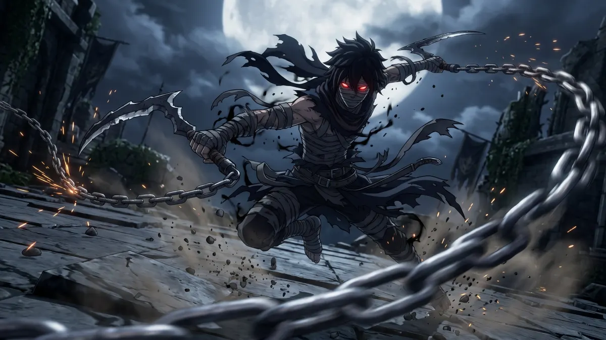 Chained Sickle Anime Warrior 4K 4K Wallpaper