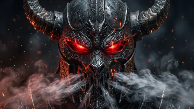 Dragon Knight Glowing Visor 4K 4K AI Wallpaper
