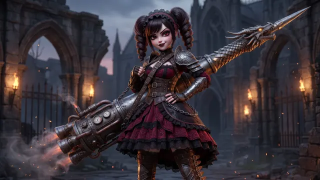 Dragon Lance Gothic Warrior 4K 4K AI Wallpaper