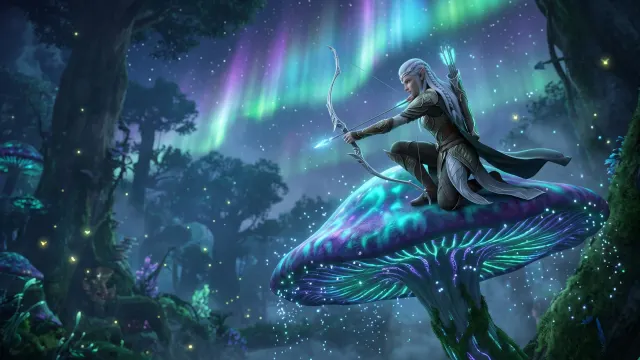 Elven Forest Archer 4K 4K AI Wallpaper