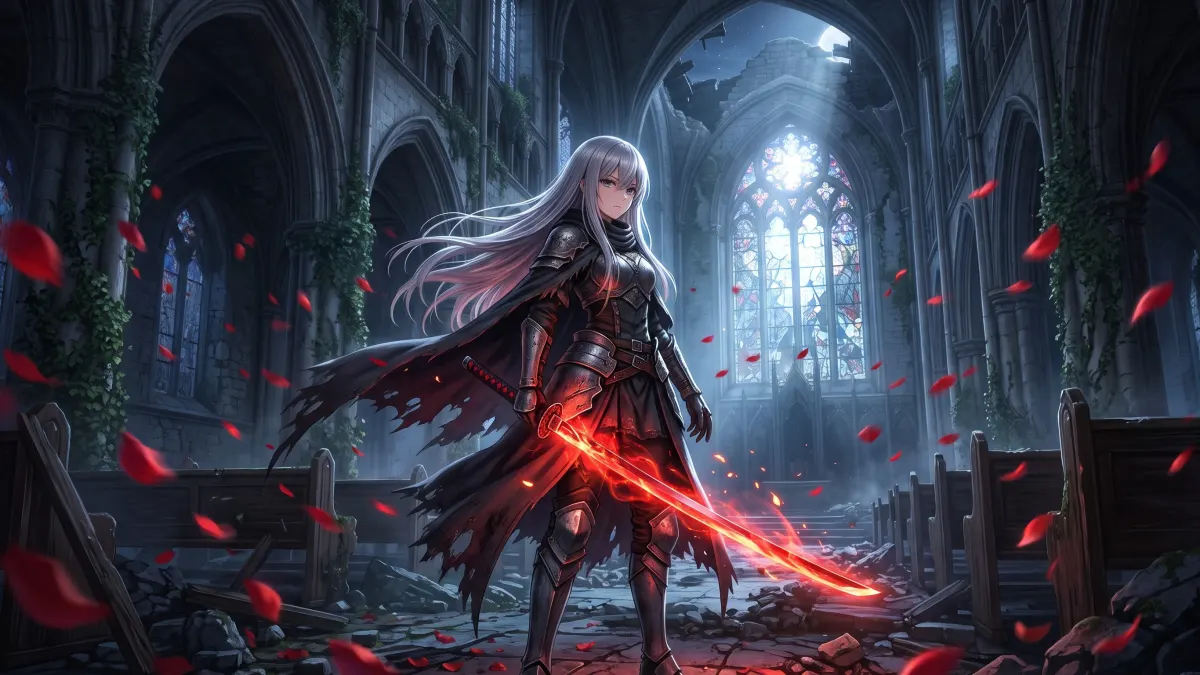 Glowing Blade Swordswoman 4K 4K Wallpaper
