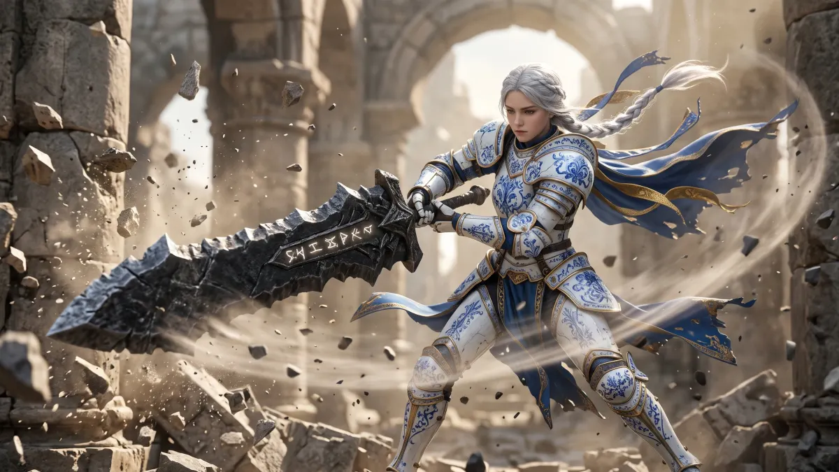 Greatsword Cleave Battle Maiden 4K 4K Wallpaper