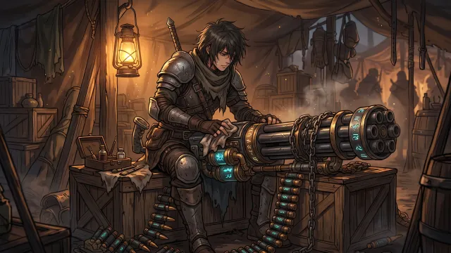 Mana Cannon Mercenary 4K 4K AI Wallpaper