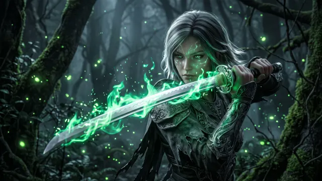 Spirit Blade Katana Warrior 4K 4K AI Wallpaper
