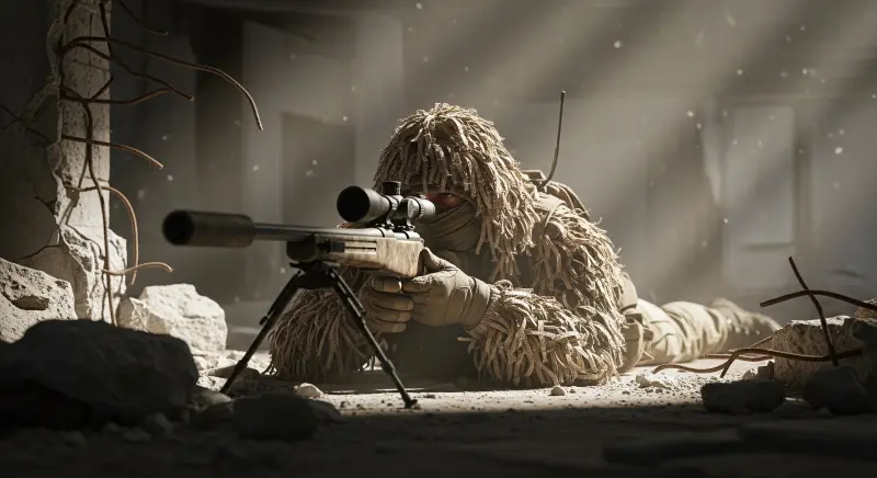 Desert Ghillie Sniper 4K
