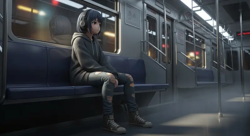 Cyberpunk Train Window 4K