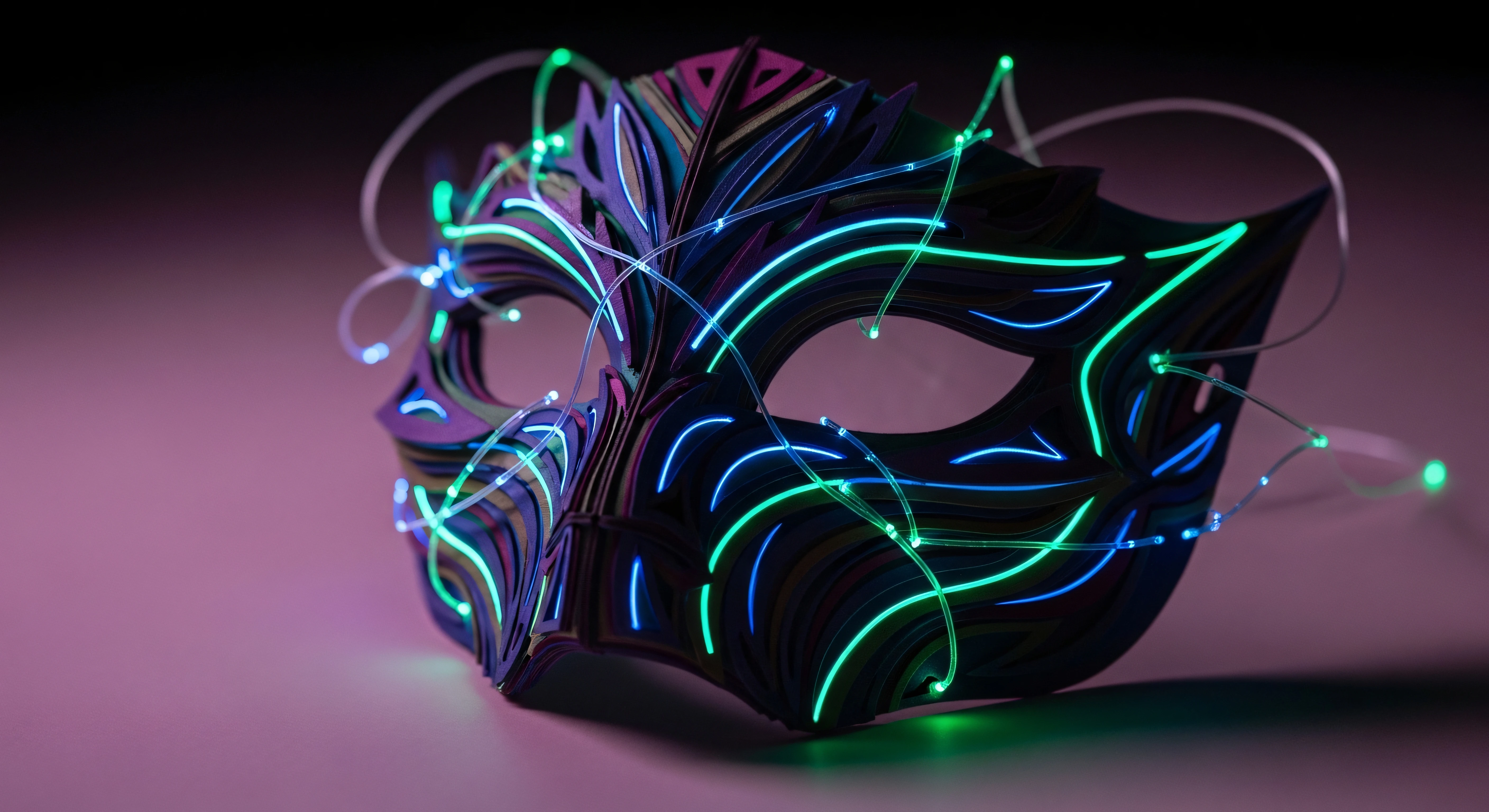 Glowing Carnival Mask 4K