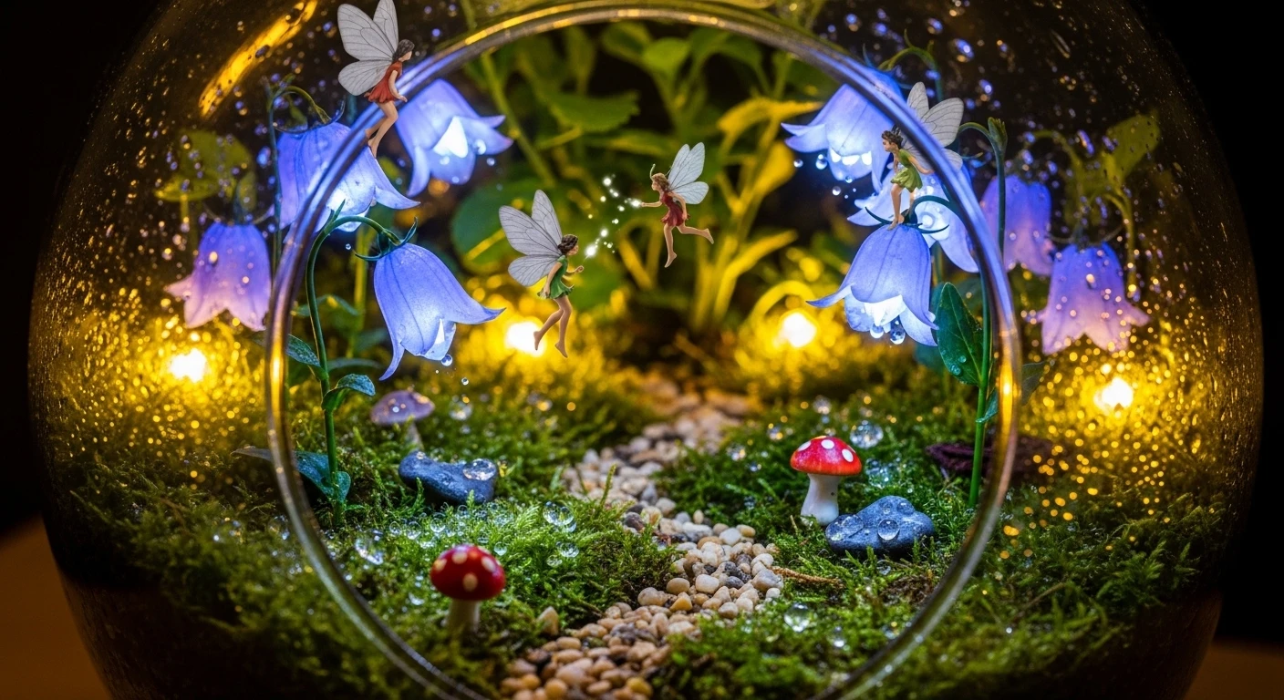 Enchanted Forest and Glowing Bluebell Flowers 4K