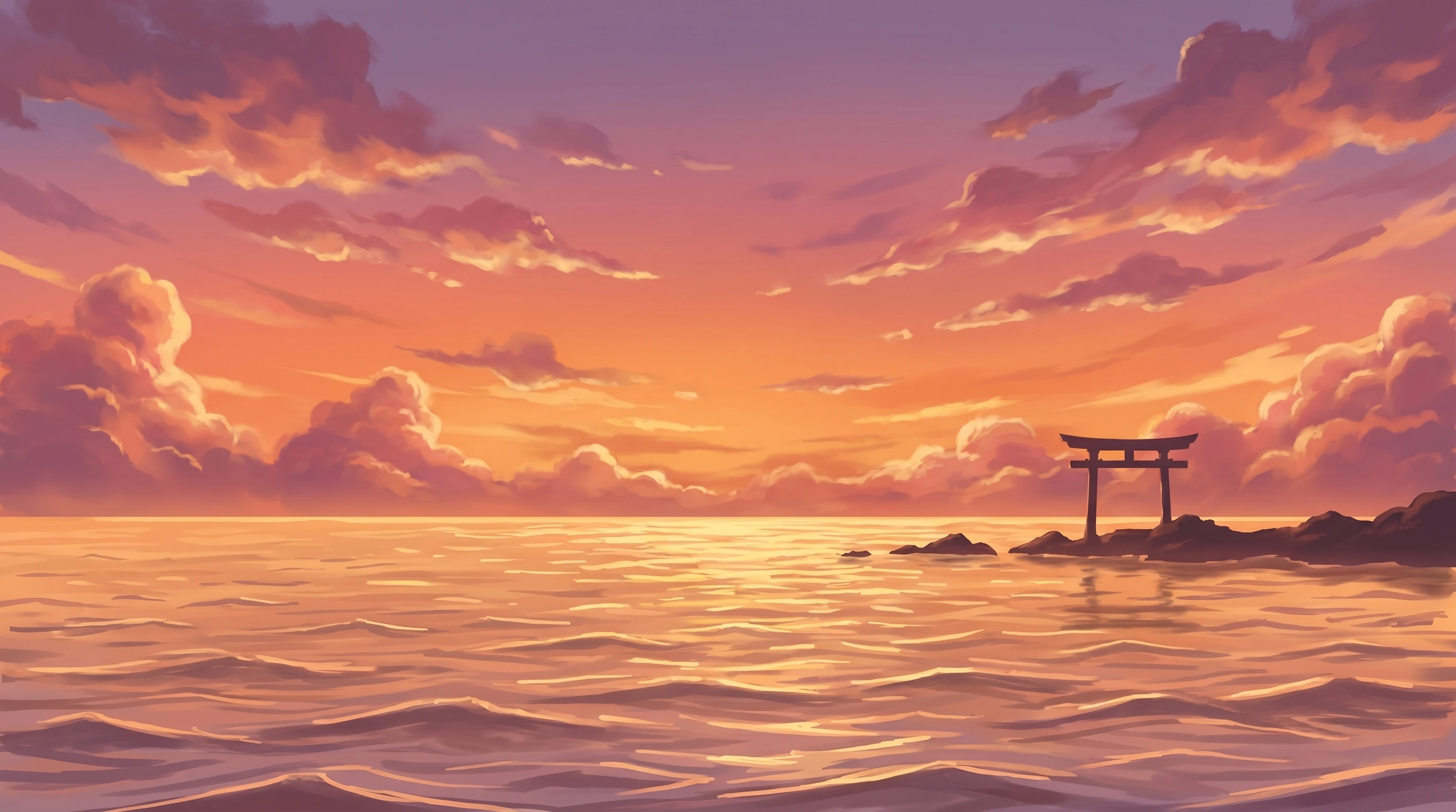 Torii Gate Sunset 4K