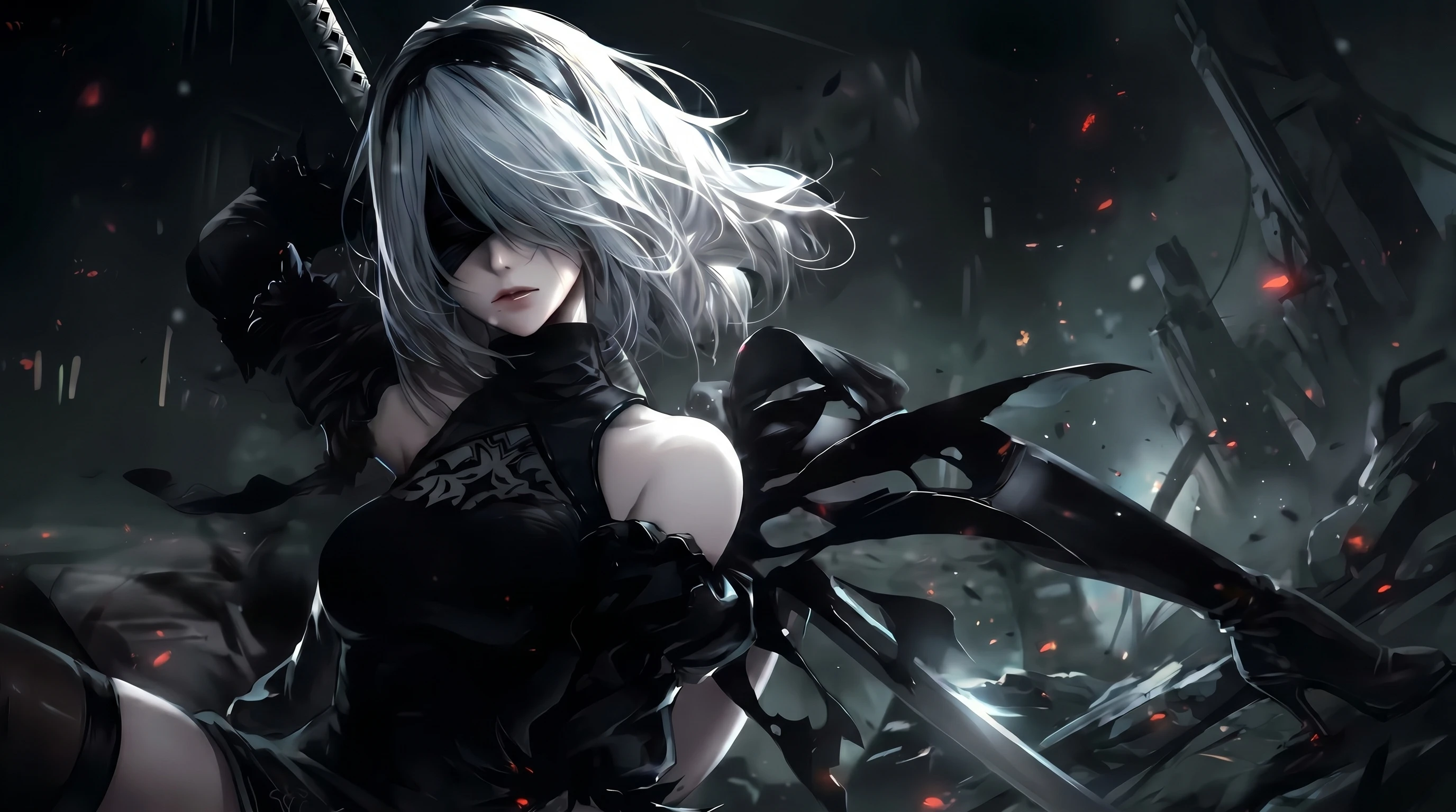 Dark Winged Girl 4K